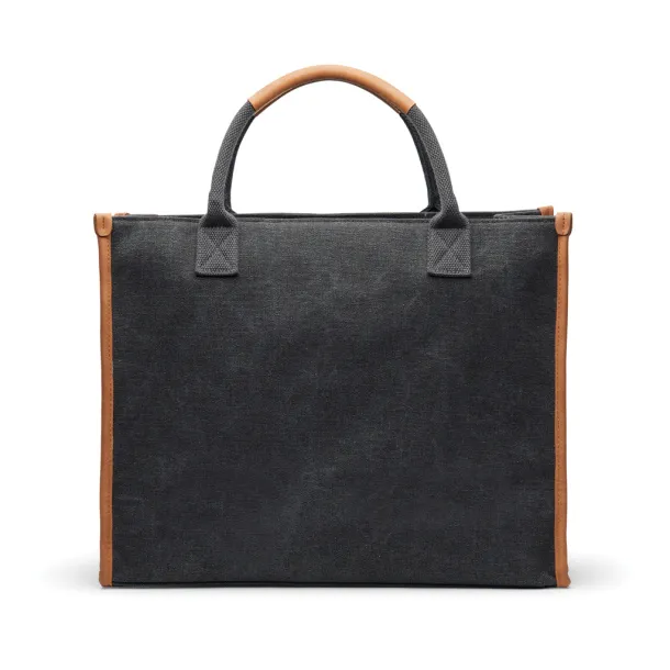  VINGA Bosler RCS recycled canvas office tote - Vinga Black 