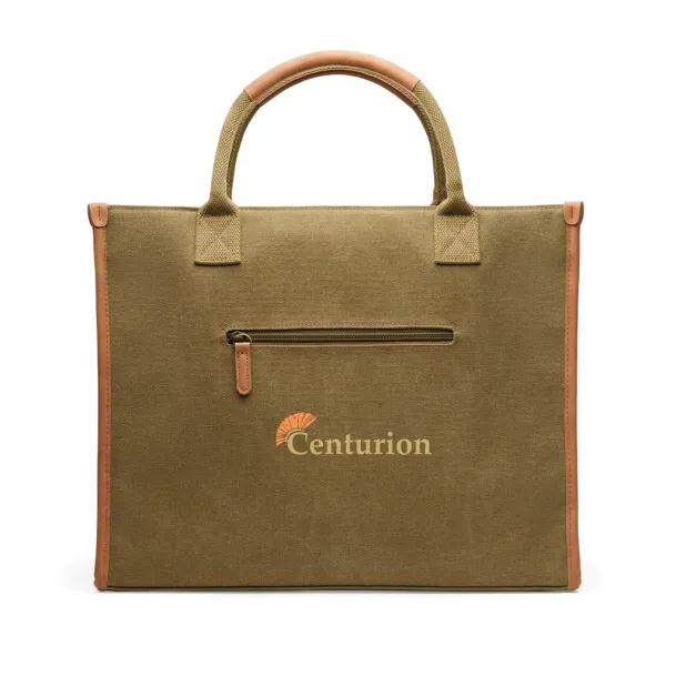  VINGA Bosler RCS recycled canvas office tote - Vinga Green 