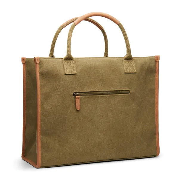  VINGA Bosler RCS recycled canvas office tote - Vinga Green 