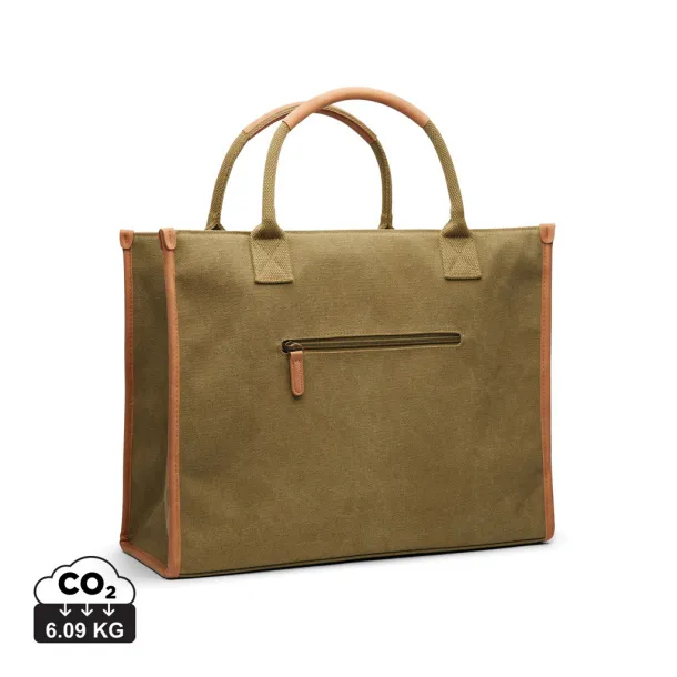  VINGA Bosler RCS recycled canvas office tote - Vinga Green 