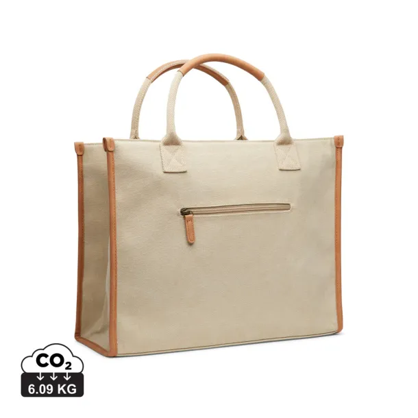  VINGA Bosler RCS recycled canvas office tote - Vinga brown 