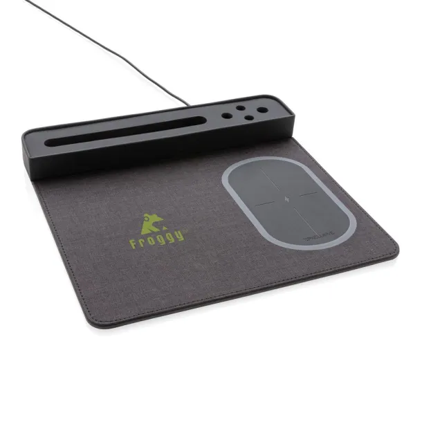  Air mousepad with 5W wireless charging and USB - XD Xclusive Black 