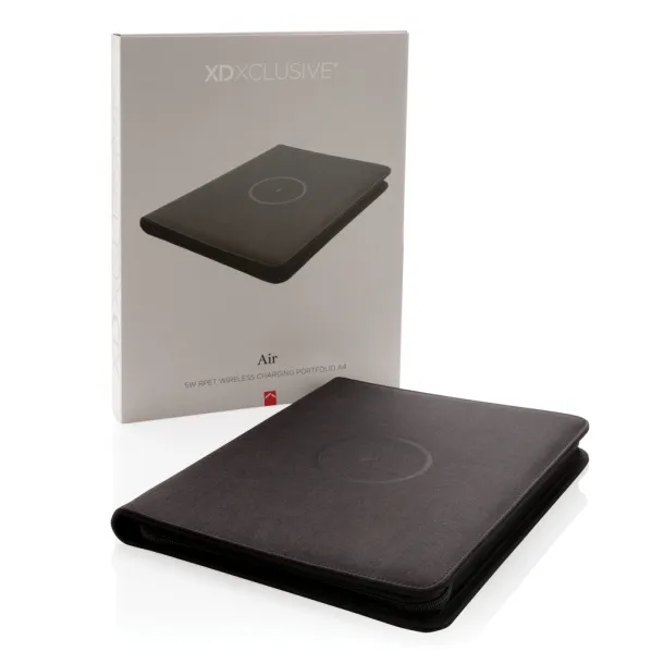  Air 5W RPET wireless charging portfolio A4 - XD Xclusive Black 