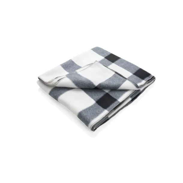  Soft plaid fleece blanket - XD Collection White 