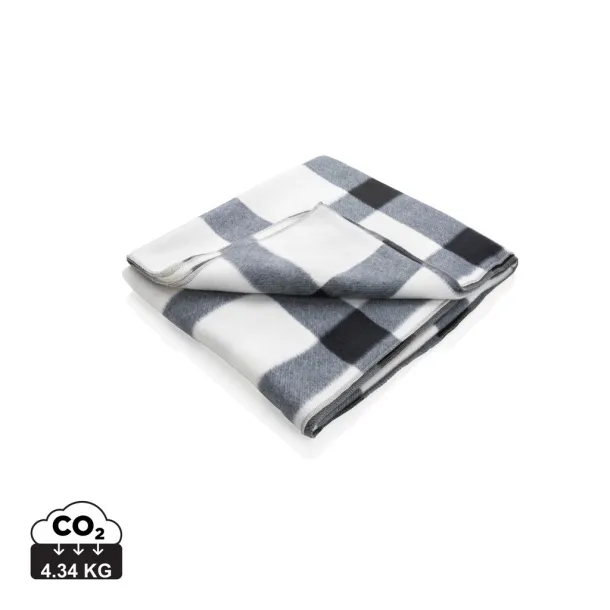  Soft plaid fleece blanket - XD Collection White 