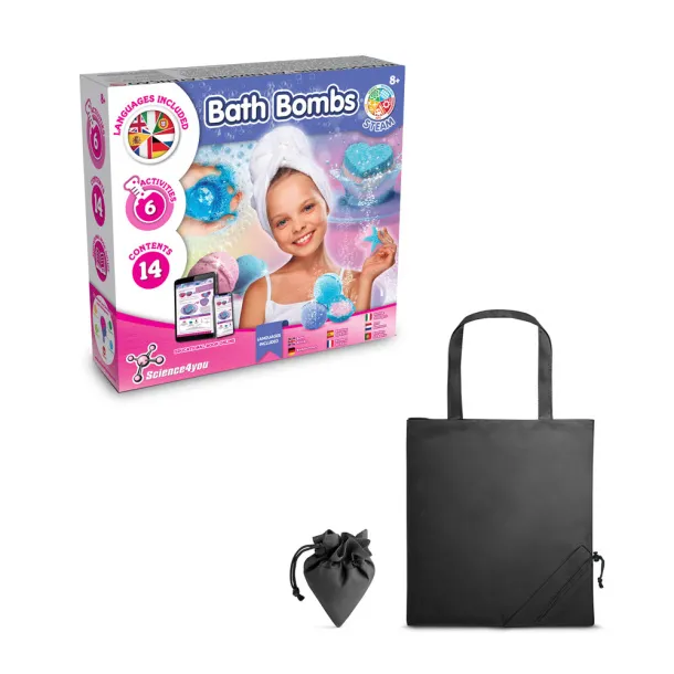 Bath Bombs Kit V Educational toy supplied with a 190T folding gift bag Black