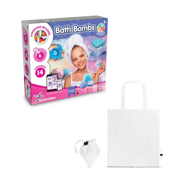 Bath Bombs Kit V Educational toy supplied with a 190T folding gift bag White