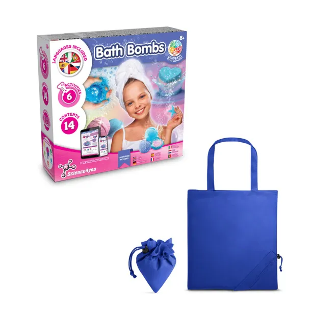 Bath Bombs Kit V Educational toy supplied with a 190T folding gift bag Royal blue