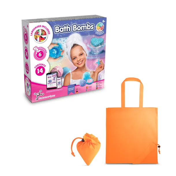 Bath Bombs Kit V Educational toy supplied with a 190T folding gift bag Orange