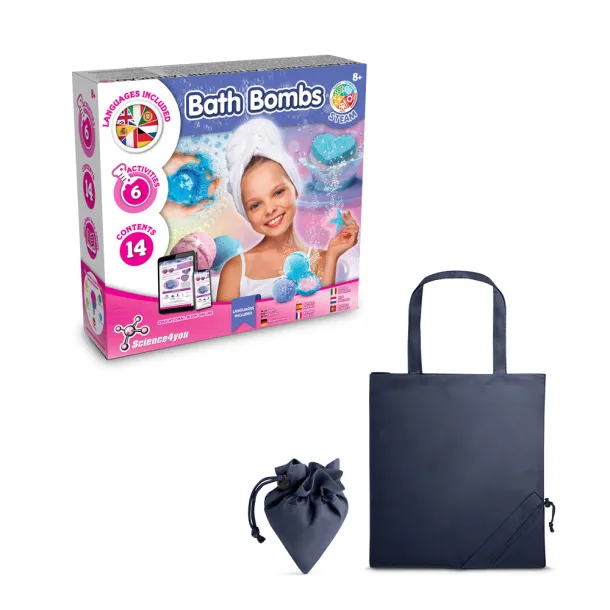 Bath Bombs Kit V Educational toy supplied with a 190T folding gift bag Navy Blue