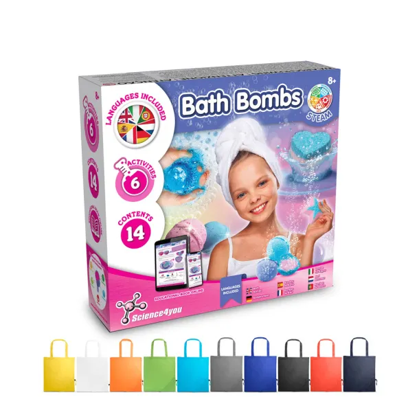 Bath Bombs Kit V Educational toy supplied with a 190T folding gift bag