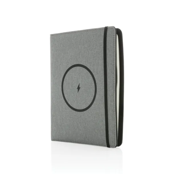  Air 5W RPET wireless charging notebook cover A5 - XD Xclusive Grey 