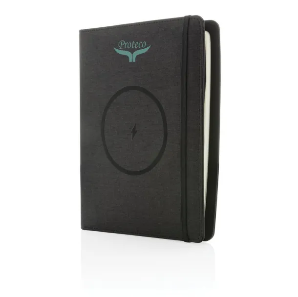  Air 5W RPET wireless charging notebook cover A5 - XD Xclusive Black 