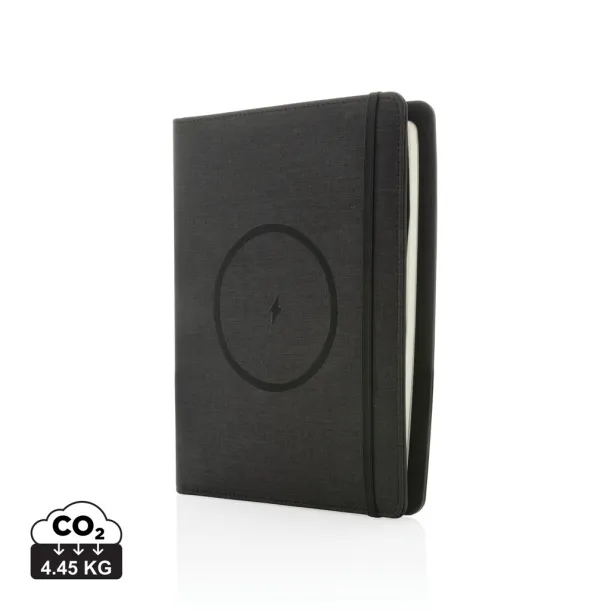  Air 5W RPET wireless charging notebook cover A5 - XD Xclusive Black 