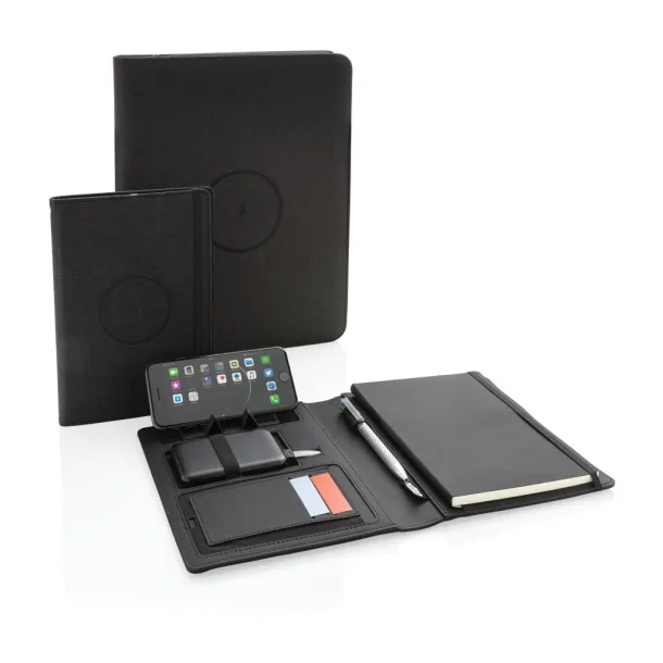  Air 5W RPET wireless charging notebook cover A5 - XD Xclusive Black 