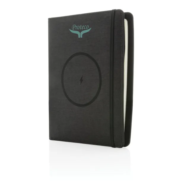  Air 5W RPET wireless charging notebook cover A5 - XD Xclusive Black 