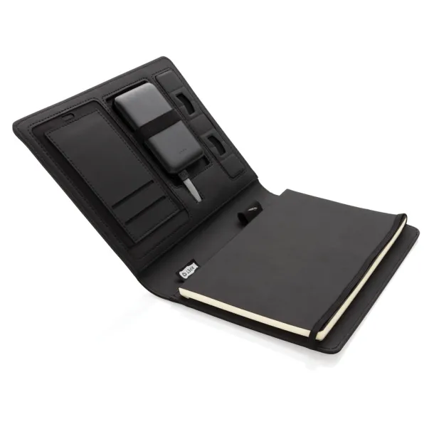  Air 5W RPET wireless charging notebook cover A5 - XD Xclusive Black 