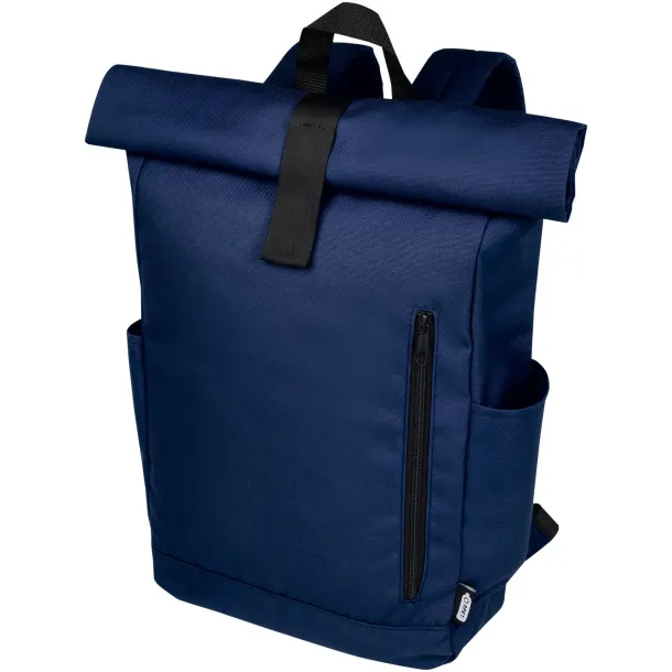 Byron 15.6" GRS RPET roll-top backpack 18L Navy Blue