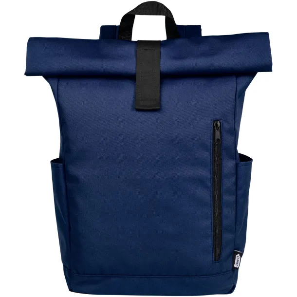 Byron 15.6" GRS RPET roll-top backpack 18L Navy Blue