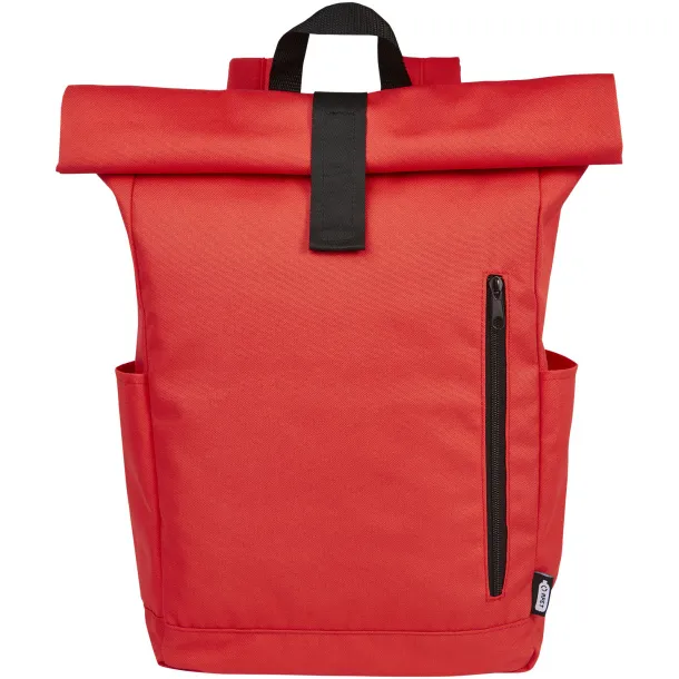 Byron 15.6" GRS RPET roll-top backpack 18L Red