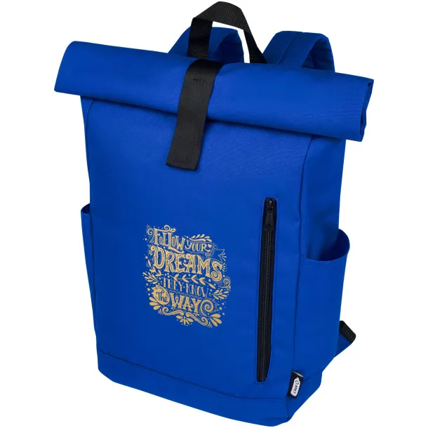 Byron 15.6" GRS RPET roll-top backpack 18L Royal blue