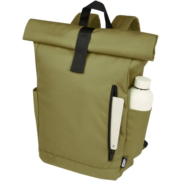 Byron 15.6" GRS RPET roll-top backpack 18L - Unbranded Olive