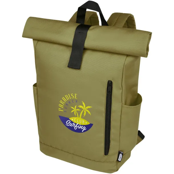 Byron GRS RPET roll-top ruksak za 15.6" laptop, 18L Maslinasta