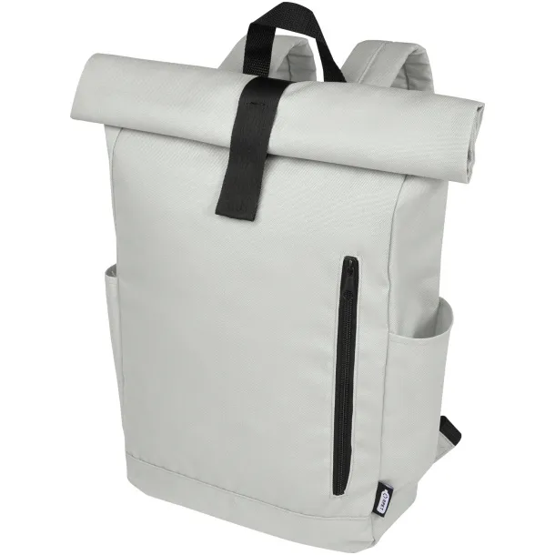 Byron 15.6" GRS RPET roll-top backpack 18L Light grey