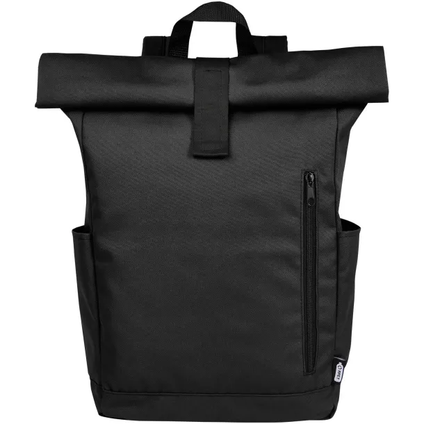 Byron 15.6" GRS RPET roll-top backpack 18L Solid black