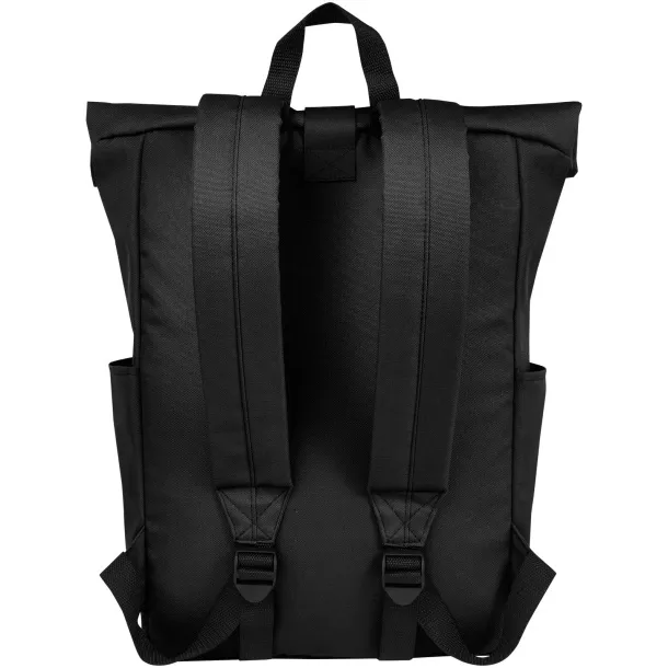 Byron 15.6" GRS RPET roll-top backpack 18L Solid black