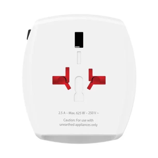SKROSS MUV World Travel Adapter MUV 2-pole with USB A and C - Skross White 