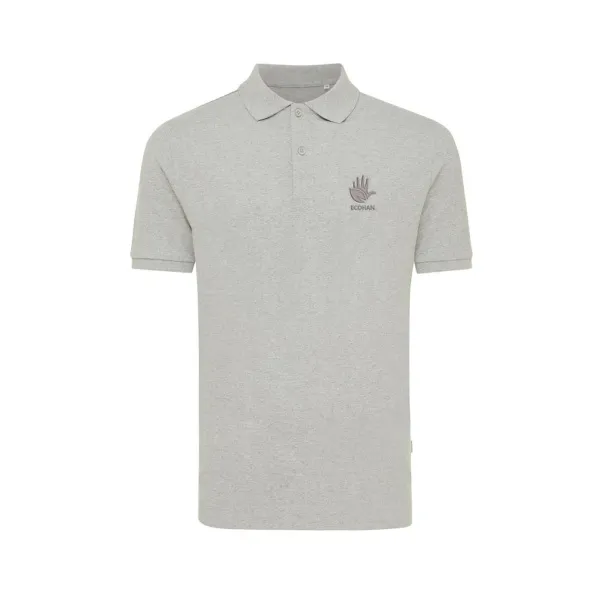  Iqoniq Yosemite recycled cotton pique polo, heather grey - iqoniq A69F99 