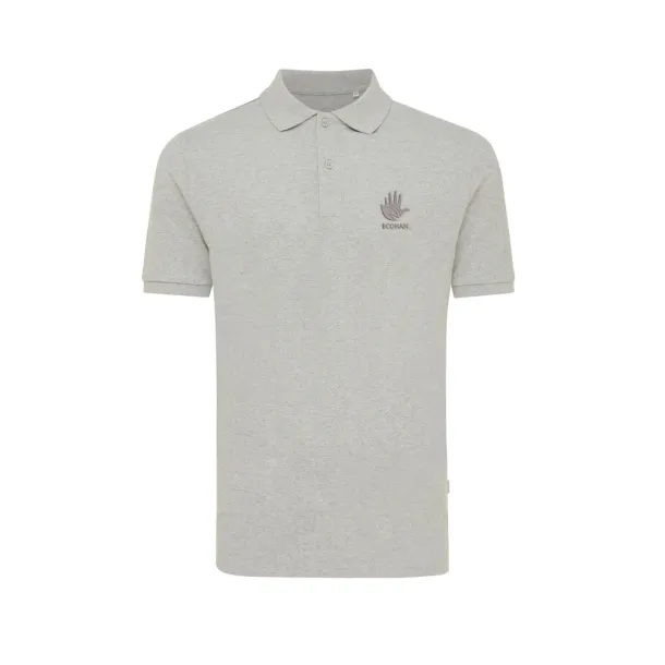  Iqoniq Yosemite recycled cotton pique polo, heather grey - iqoniq A69F99 