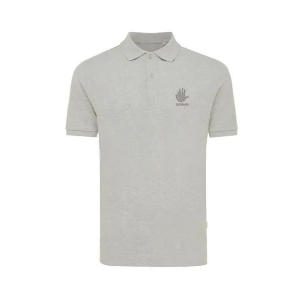  Iqoniq Yosemite recycled cotton pique polo, heather grey - iqoniq A69F99 