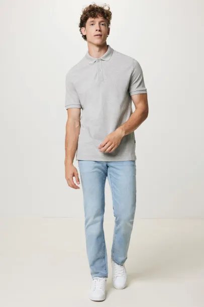  Iqoniq Yosemite recycled cotton pique polo, heather grey - iqoniq A69F99 