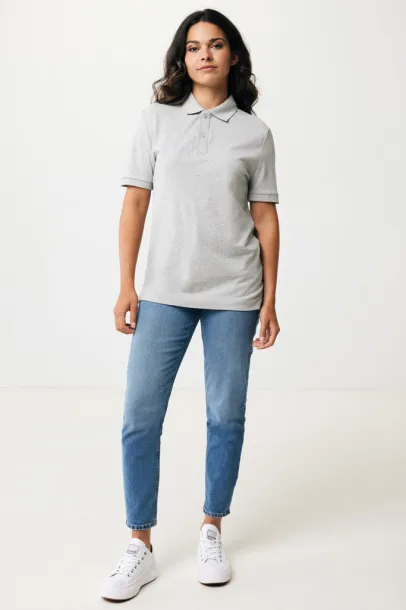  Iqoniq Yosemite recycled cotton pique polo, heather grey - iqoniq A69F99 