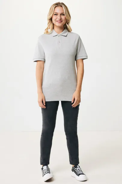  Iqoniq Yosemite recycled cotton pique polo, heather grey - iqoniq A69F99 