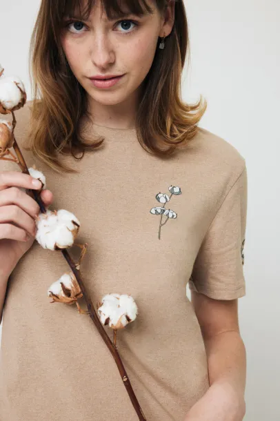  Iqoniq Manuel recycled cotton unisex t-shirt undyed, natural raw - iqoniq heather brown