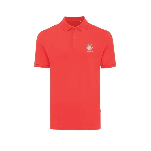  Iqoniq Yosemite recycled cotton pique polo, heather grey - iqoniq Red 