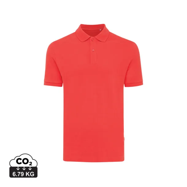  Iqoniq Yosemite recycled cotton pique polo, heather grey - iqoniq Red 