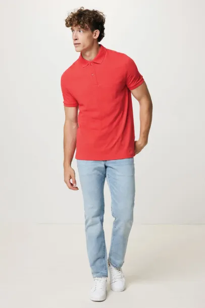  Iqoniq Yosemite recycled cotton pique polo, heather grey - iqoniq Red 