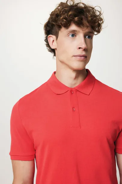  Iqoniq Yosemite recycled cotton pique polo, heather grey - iqoniq Red 