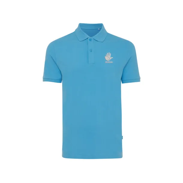  Iqoniq Yosemite unisex polo kratka majica od recikliranog pique pamuka - iqoniq tranquil blue