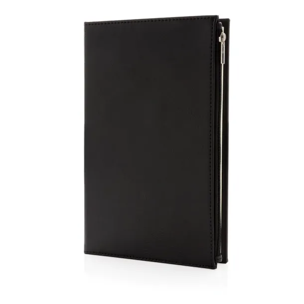  Swiss Peak A5 PU notebook with zipper pocket - Swiss Peak Black 