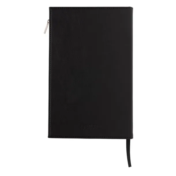  Swiss Peak A5 PU notebook with zipper pocket - Swiss Peak Black 