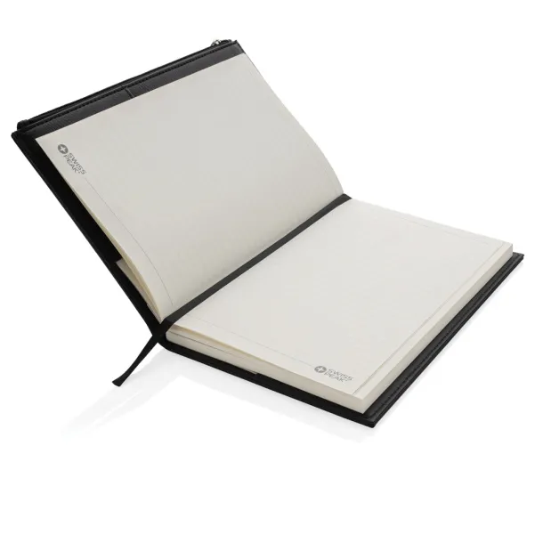  Swiss Peak A5 PU notebook with zipper pocket - Swiss Peak Black 