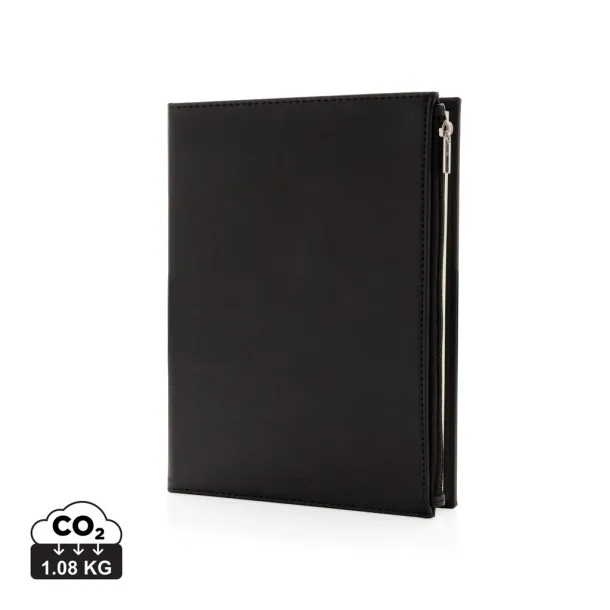  Swiss Peak A5 PU notebook with zipper pocket - Swiss Peak Black 