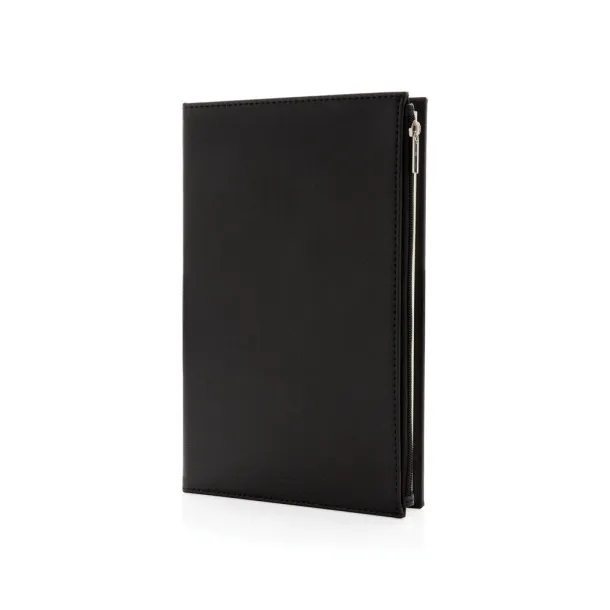  Swiss Peak A5 PU notebook with zipper pocket - Swiss Peak Black 