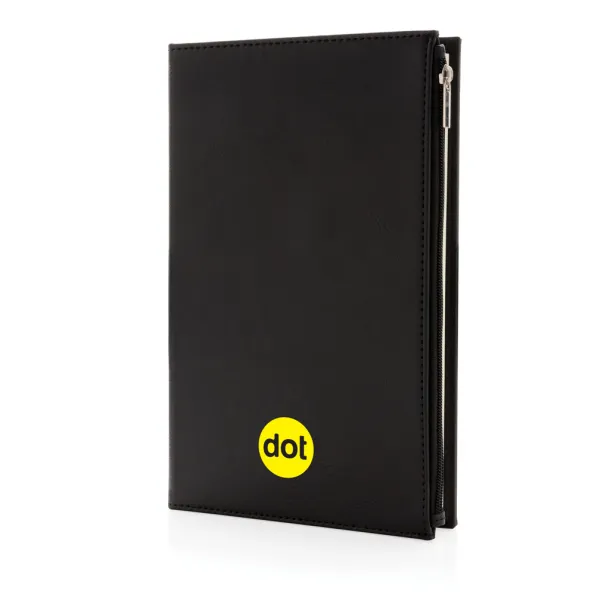  Swiss Peak A5 PU notebook with zipper pocket - Swiss Peak Black 