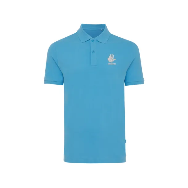  Iqoniq Yosemite unisex polo kratka majica od recikliranog pique pamuka - iqoniq tranquil blue
